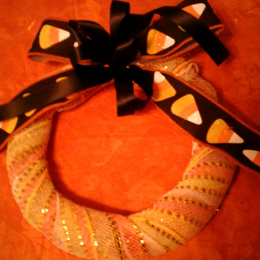 Cutest Handmade Candy Corn Wreath SMALL WREATH FINAL SALE ITEM